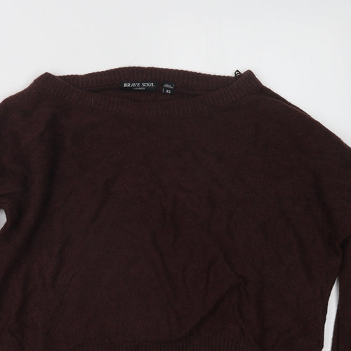Brave Soul Womens Purple  Knit Pullover Jumper Size XS