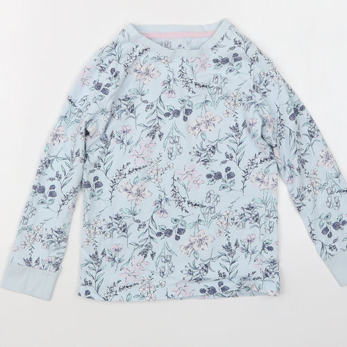 F&F Girls Blue Floral  Top Pyjama Top Size 6-7 Years