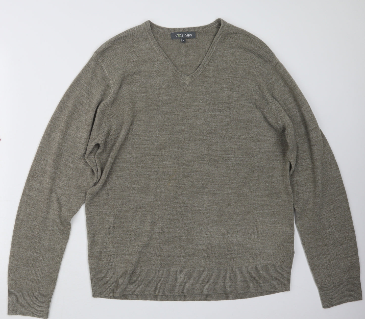 Marks and Spencer Mens Beige  Knit Pullover Jumper Size L