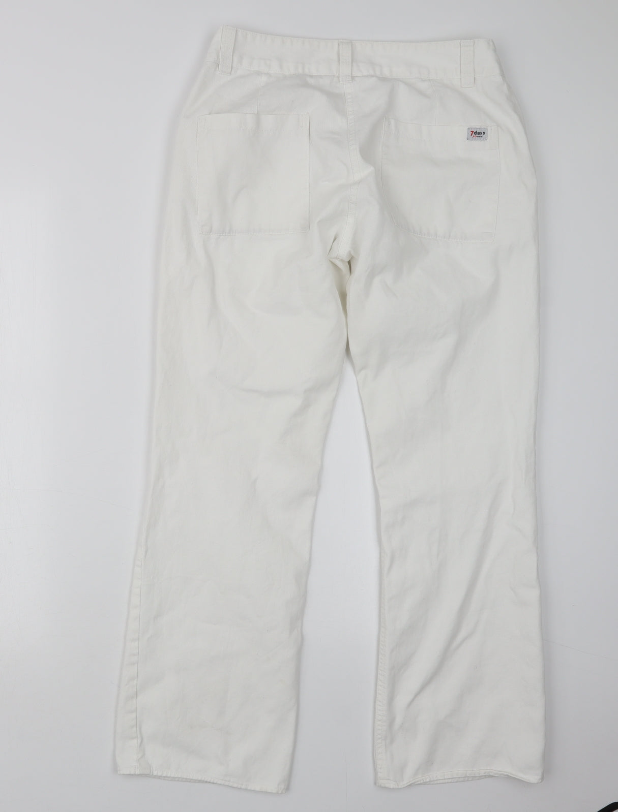 7 Days Womens White   Trousers  Size 12 L27.5 in