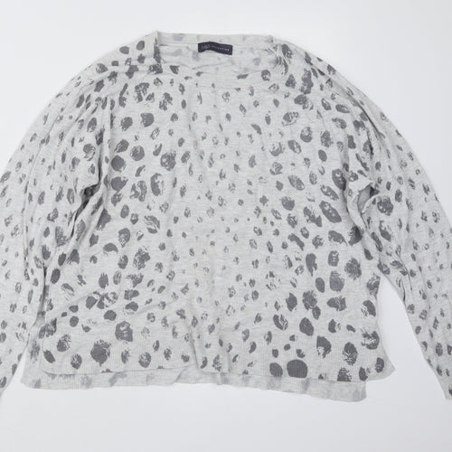 Marks and Spencer Womens Grey Geometric  Pullover Jumper Size 16