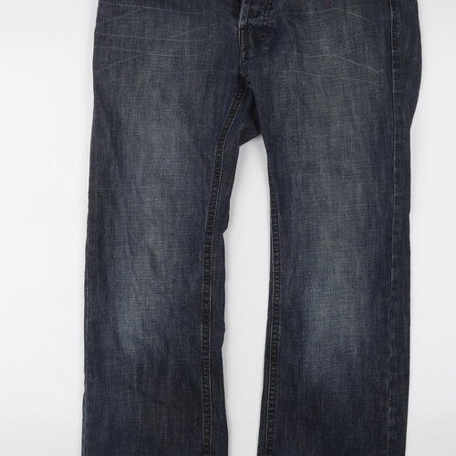Renvelo Denim Mens Blue  Denim Straight Jeans Size 35 in L28 in