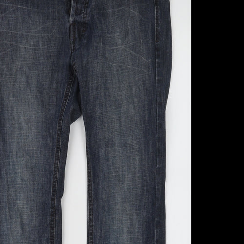 Renvelo Denim Mens Blue  Denim Straight Jeans Size 35 in L28 in