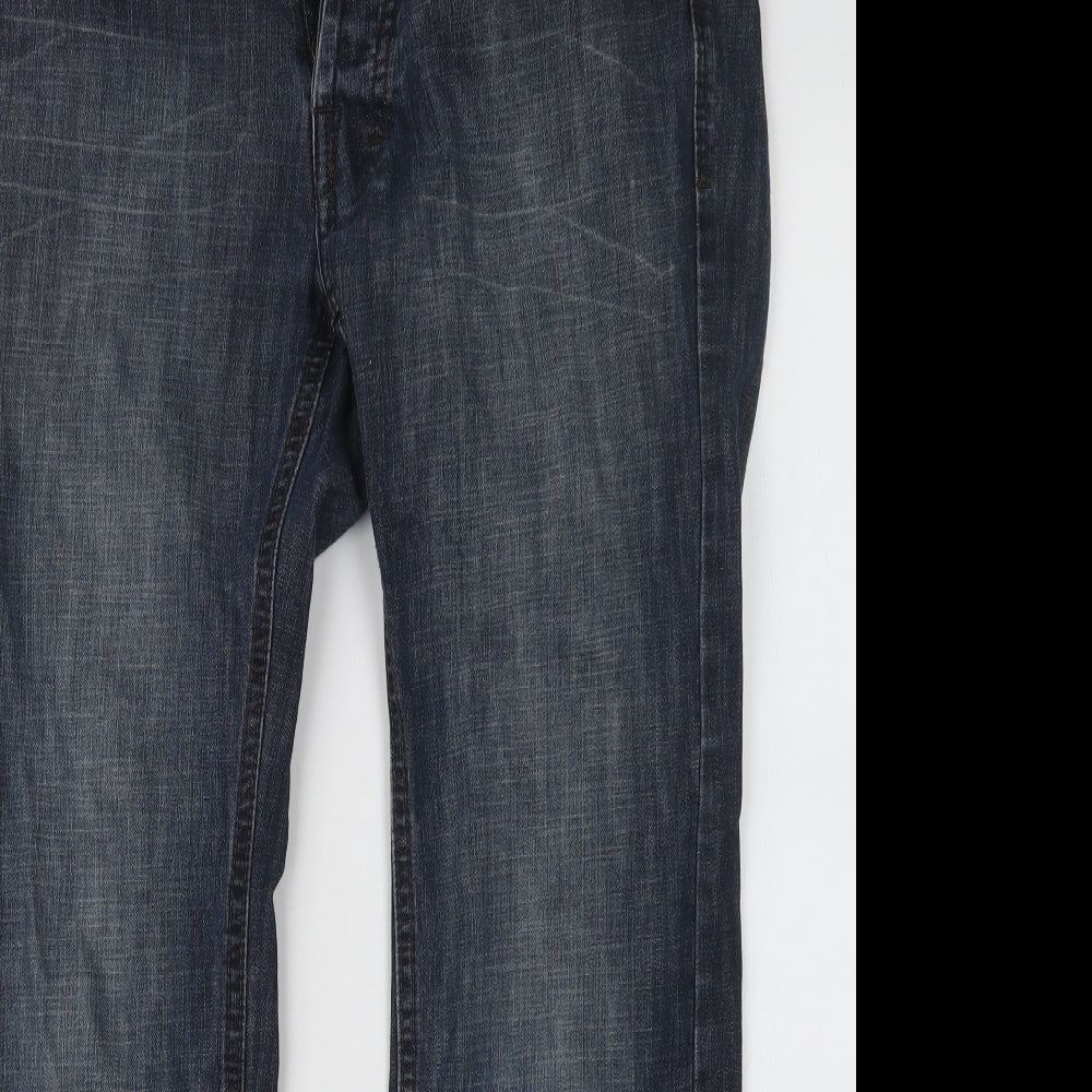 Renvelo Denim Mens Blue  Denim Straight Jeans Size 35 in L28 in