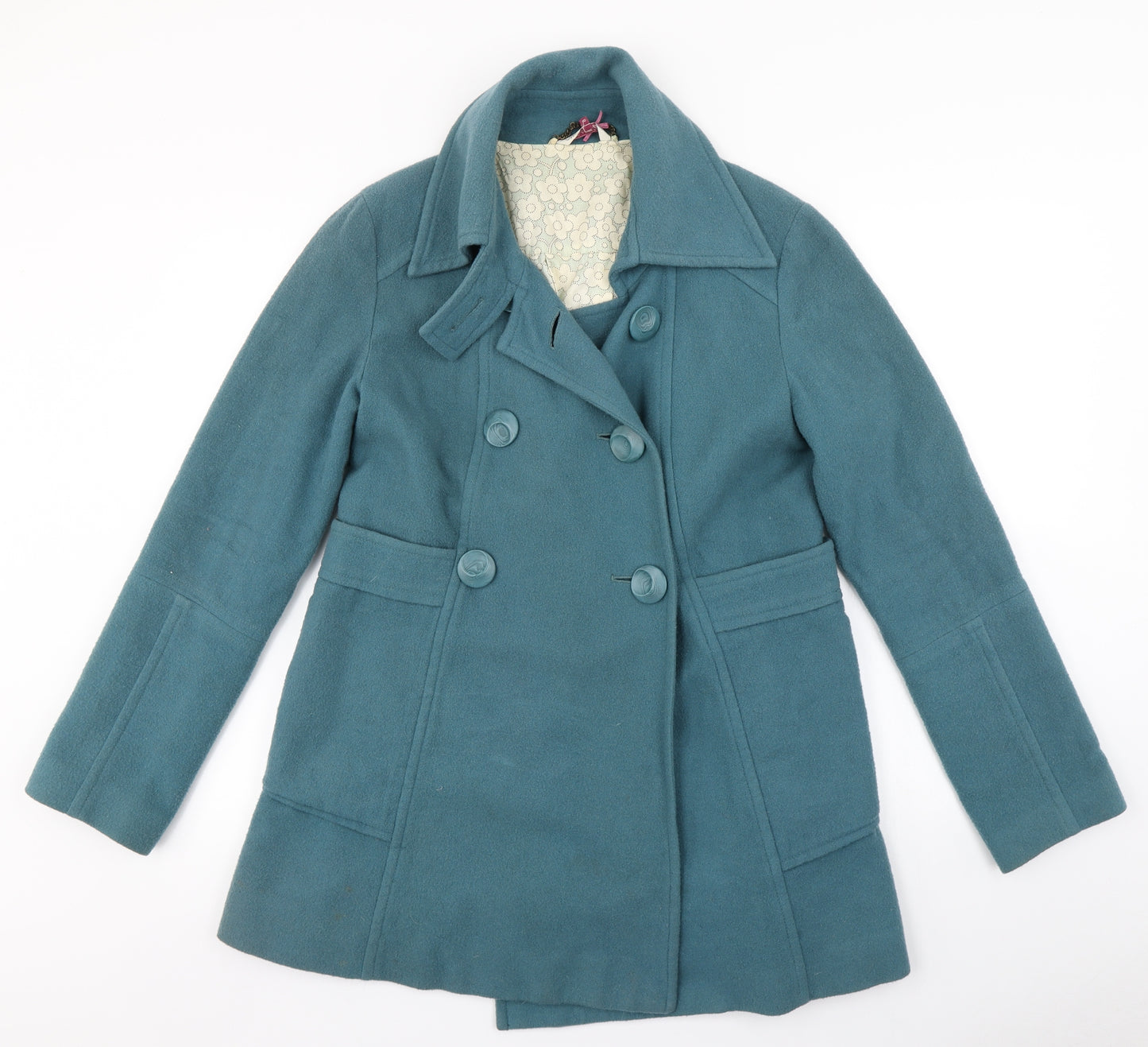 White Stuff Womens Blue   Overcoat Coat Size 8