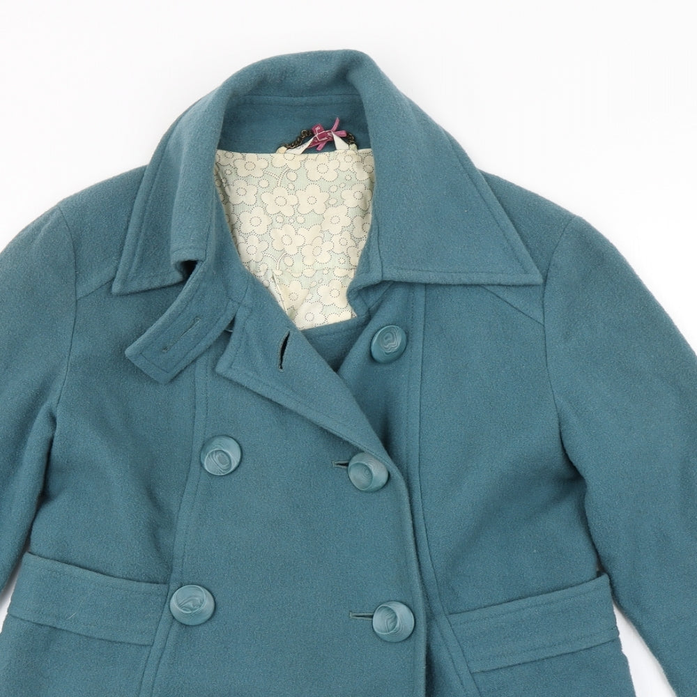 White Stuff Womens Blue   Overcoat Coat Size 8