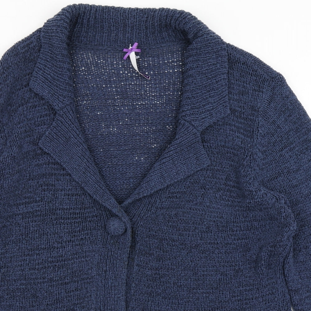 BHS Womens Blue  Knit Cardigan Jumper Size 16