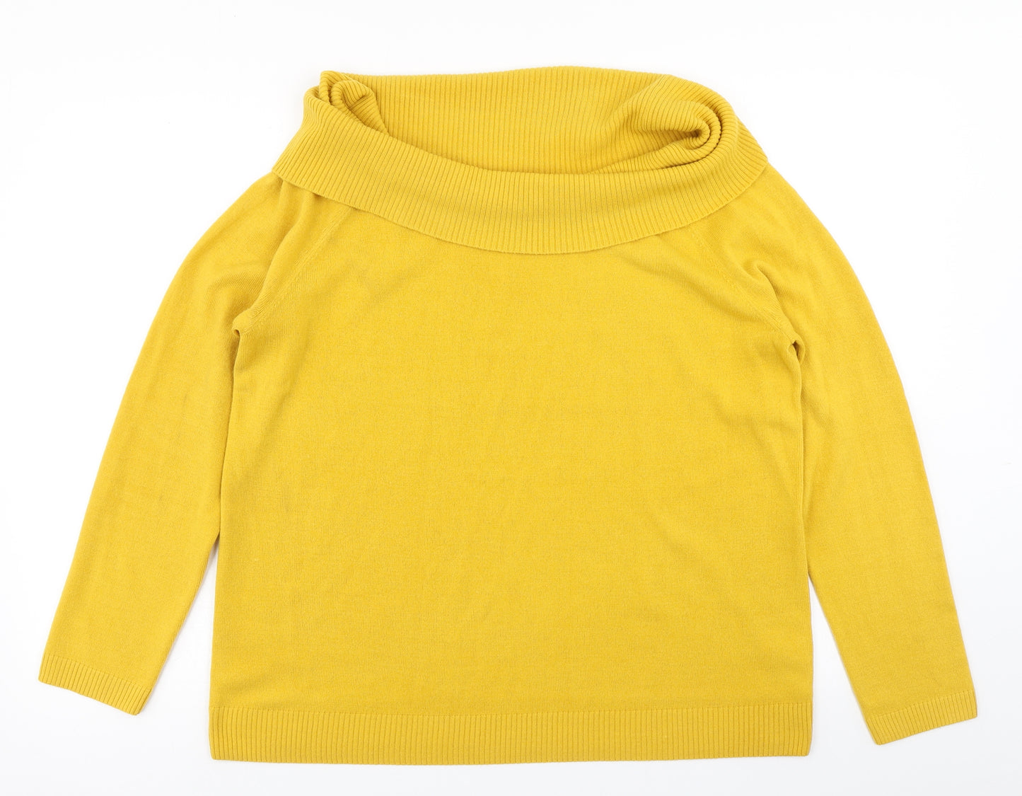 TU Womens Yellow  Knit Pullover Jumper Size 18