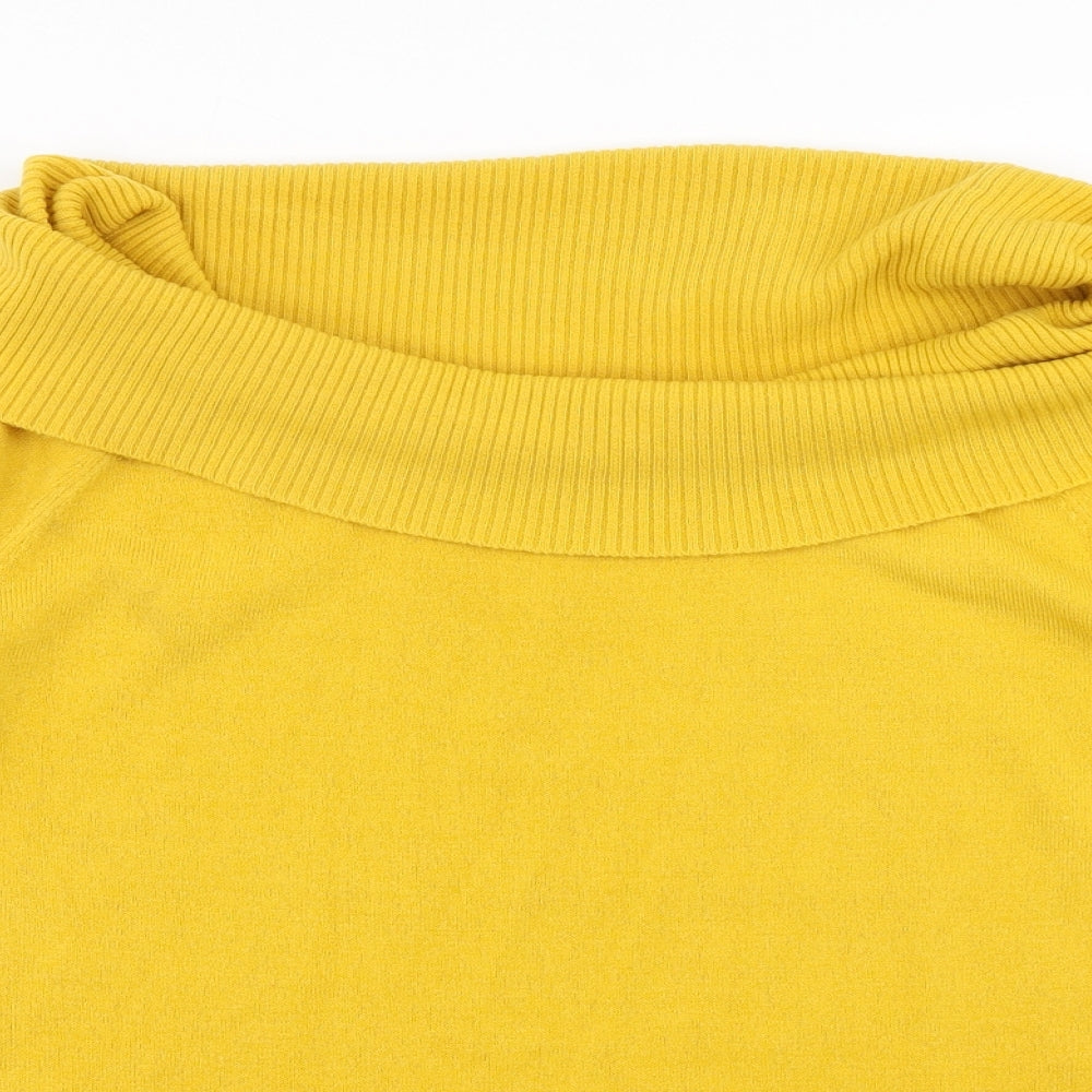 TU Womens Yellow  Knit Pullover Jumper Size 18
