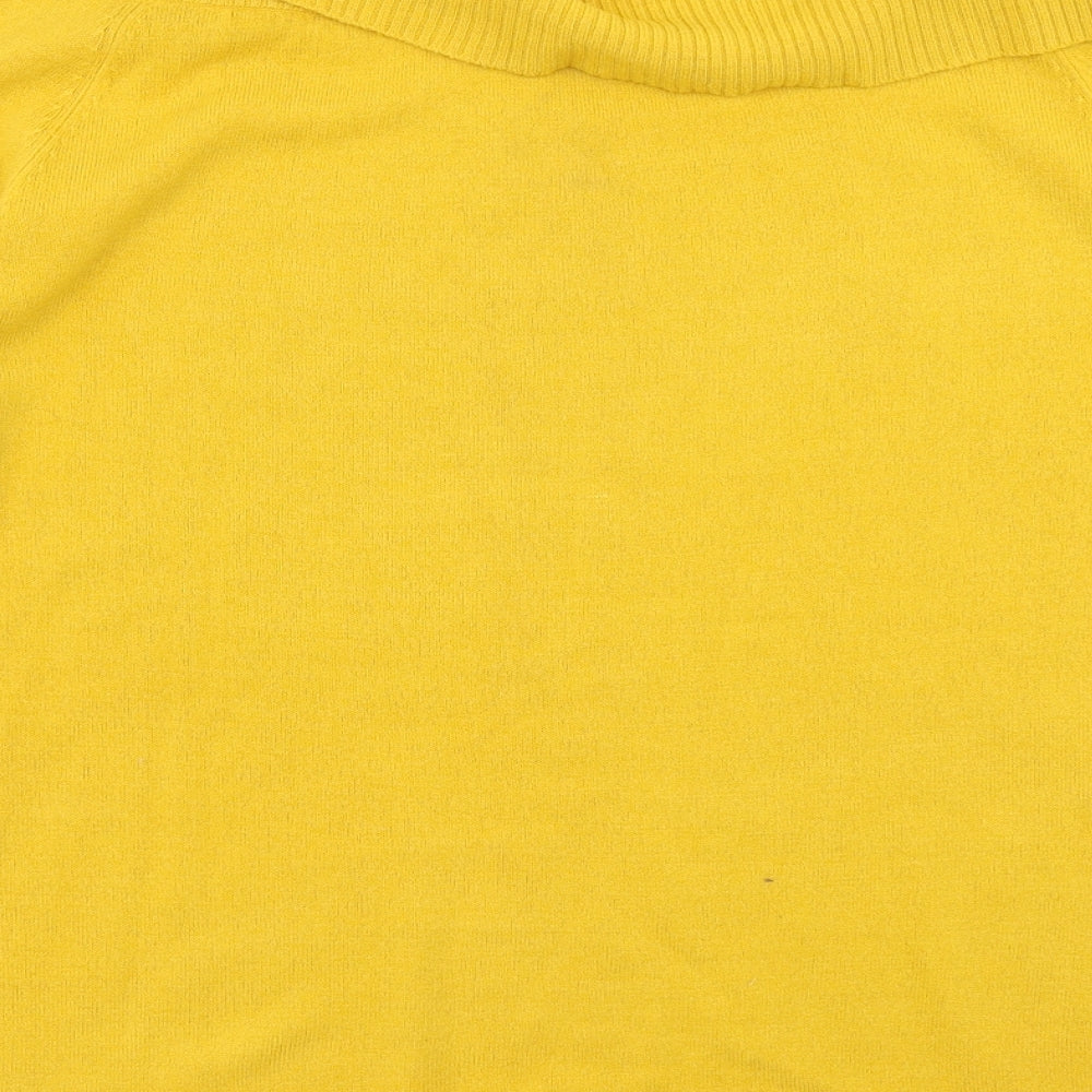 TU Womens Yellow  Knit Pullover Jumper Size 18