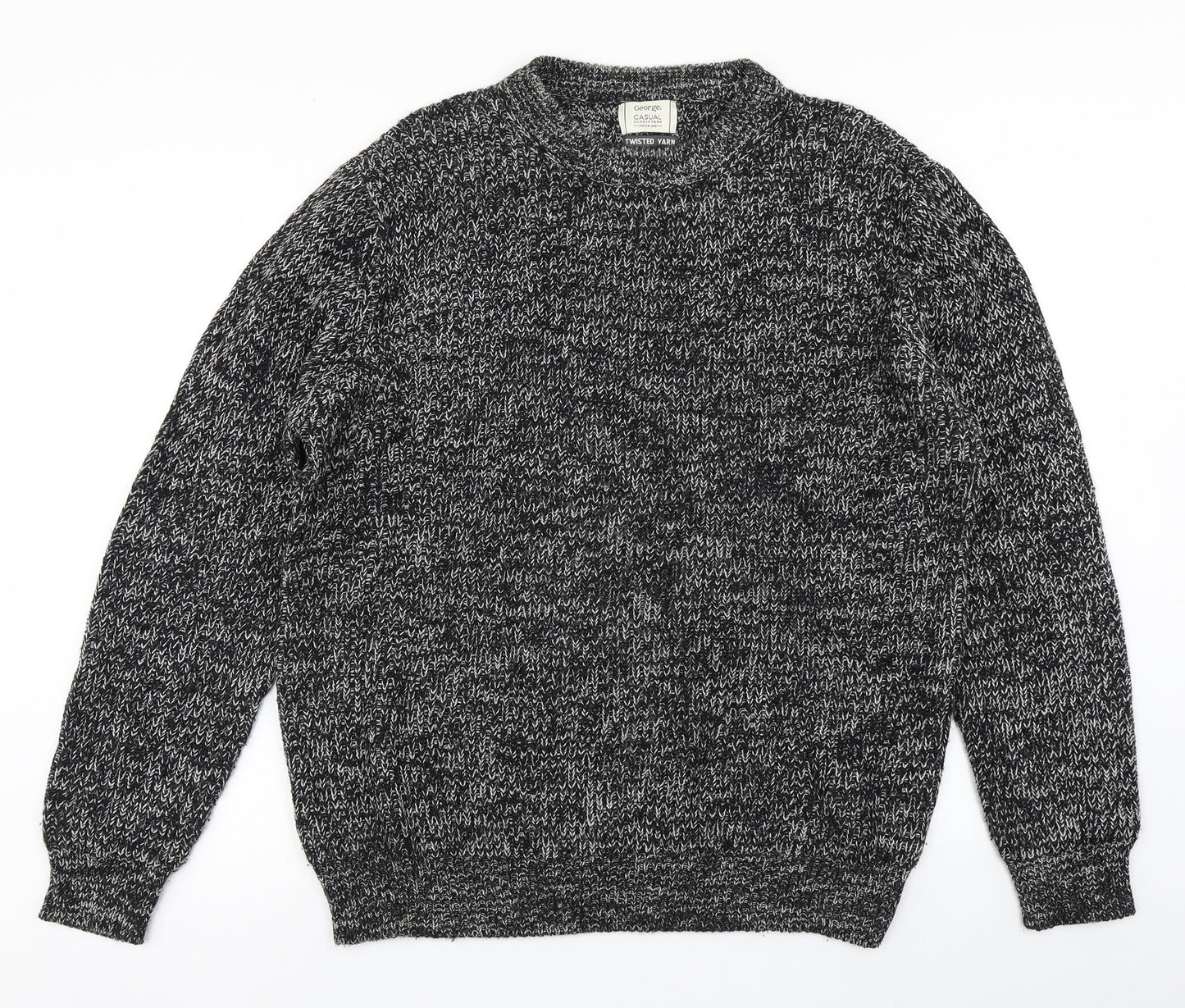 George Mens Black  Knit Pullover Jumper Size XL
