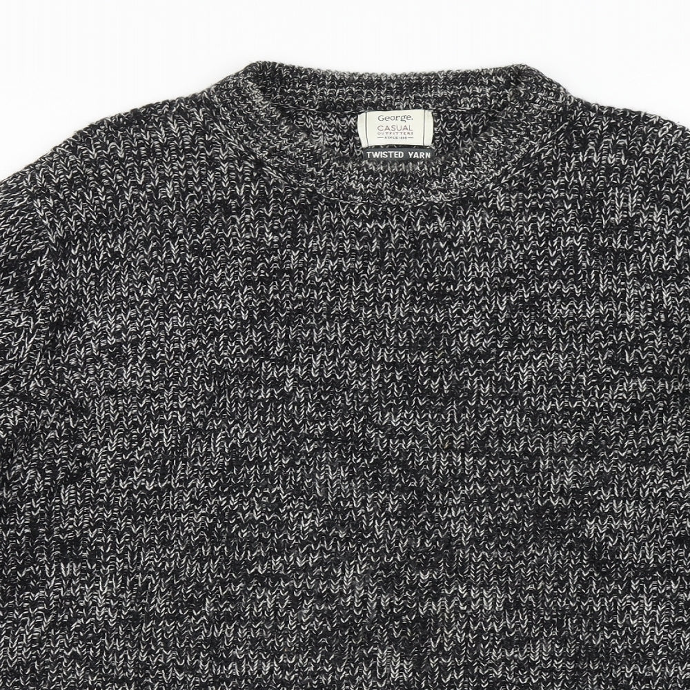 George Mens Black  Knit Pullover Jumper Size XL