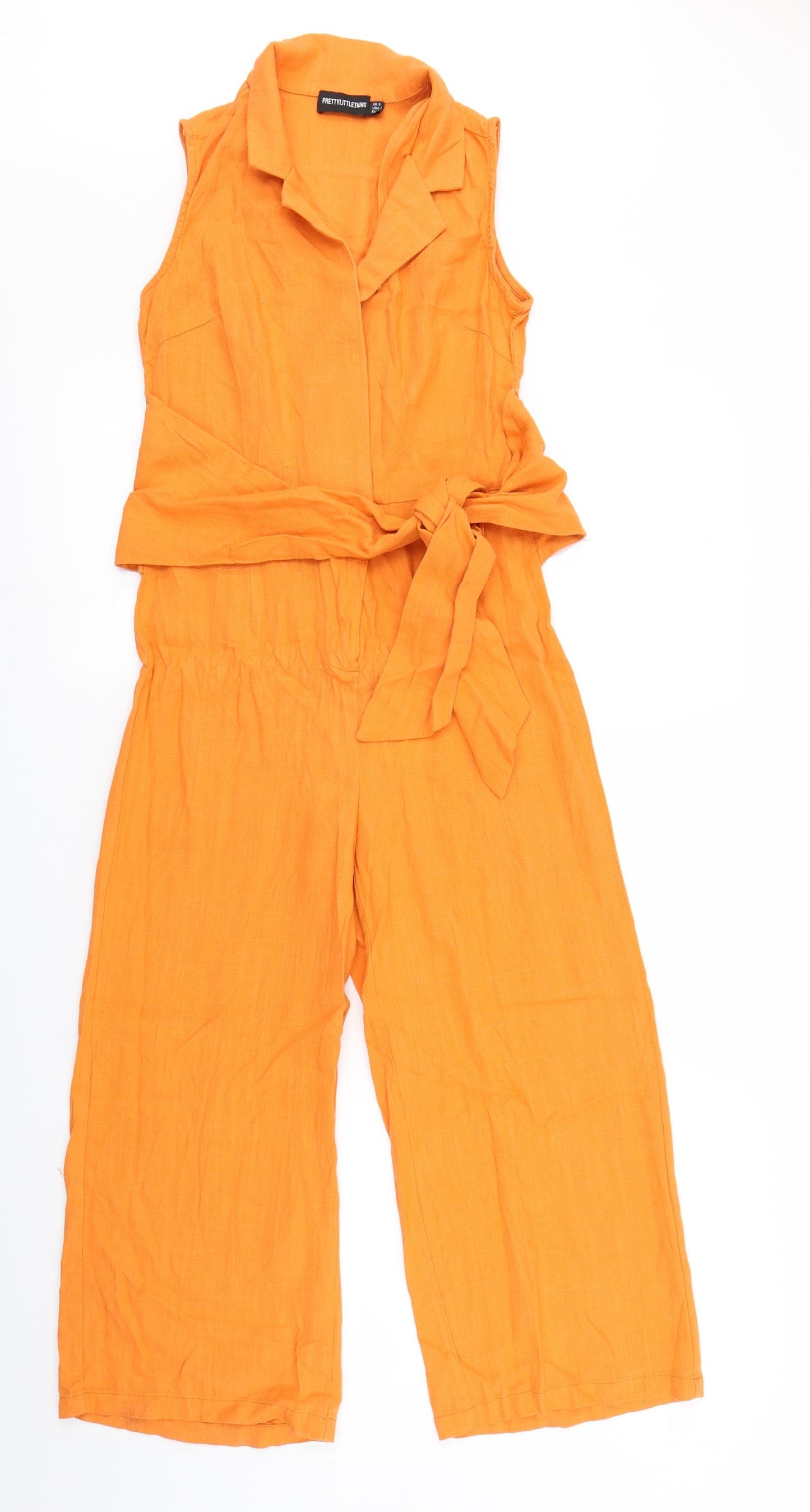 PRETTYLITTLETHING Womens Orange   Playsuit One-Piece Size 6 L20 in