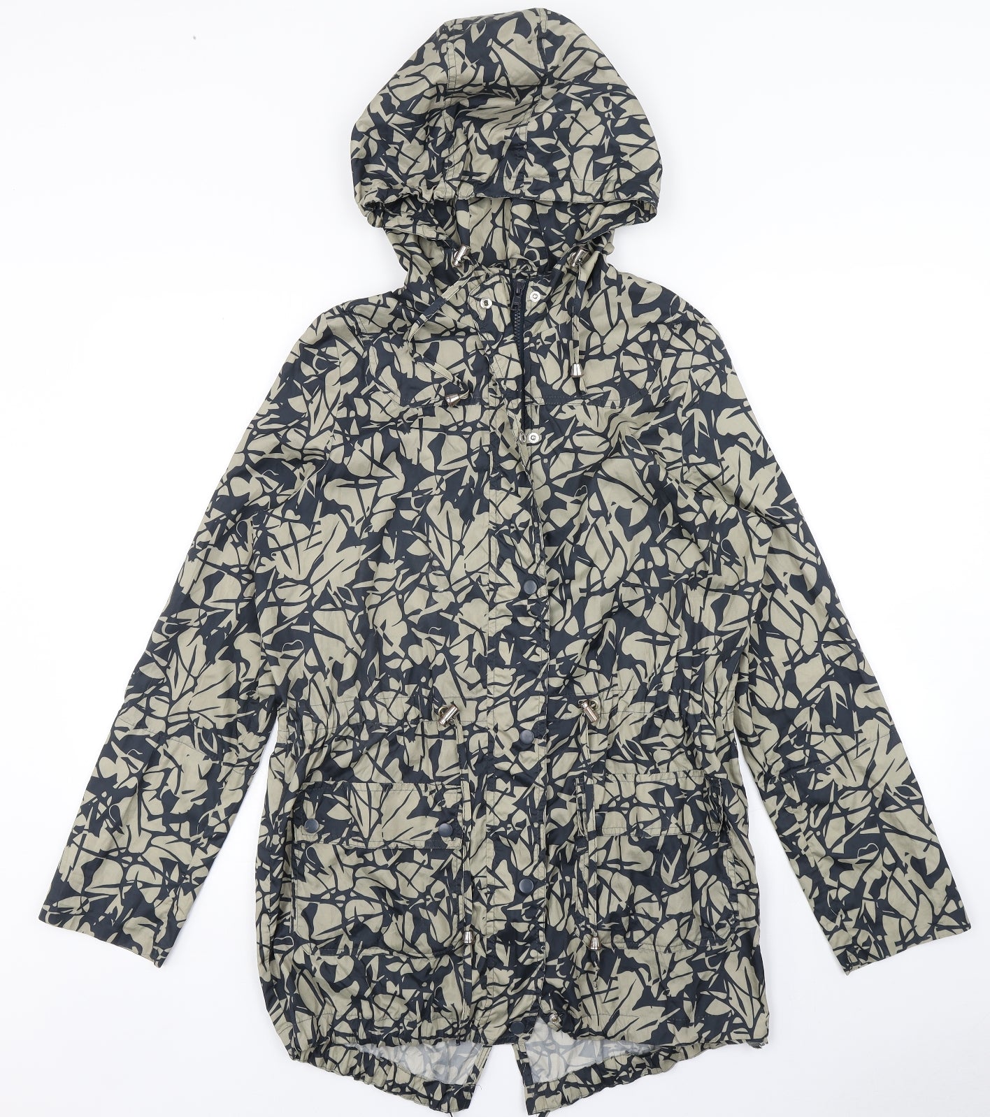 NEXT Womens Blue Floral  Rain Coat Coat Size 8