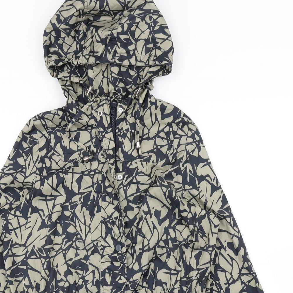 NEXT Womens Blue Floral  Rain Coat Coat Size 8