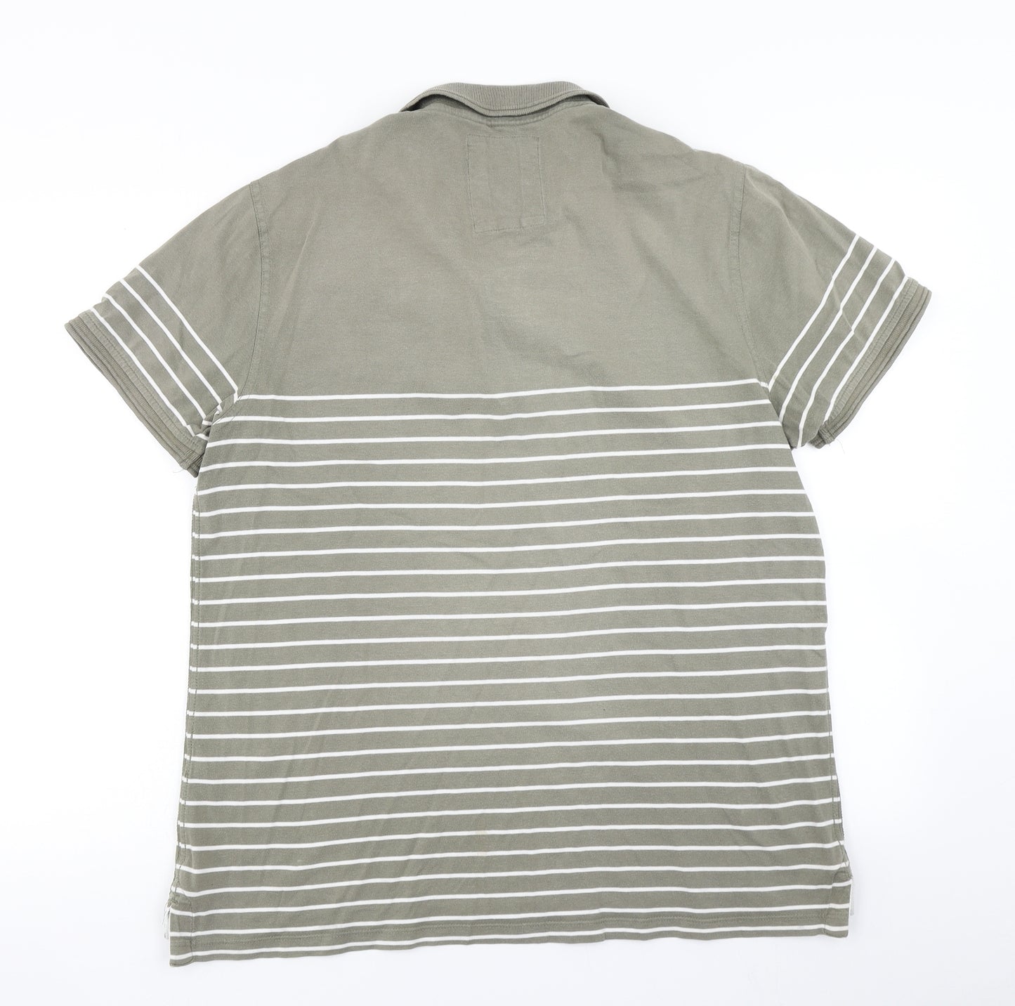 Fat Face Mens Green Striped   Polo Size L