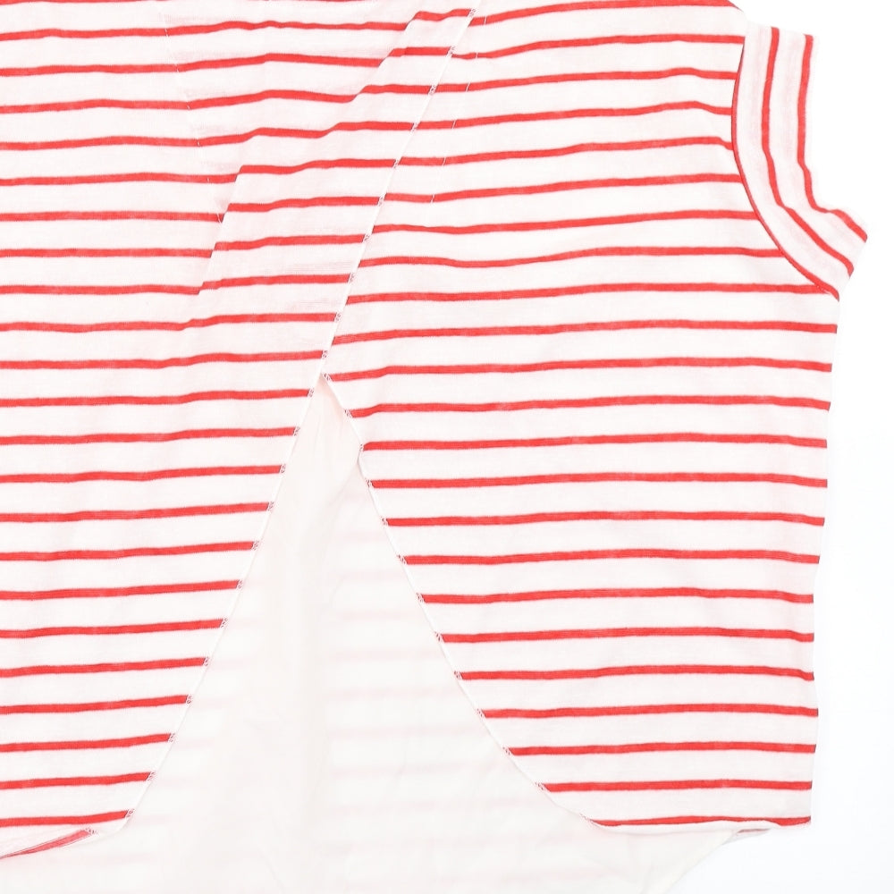 Atmosphere Womens Red Striped  Basic T-Shirt Size 10