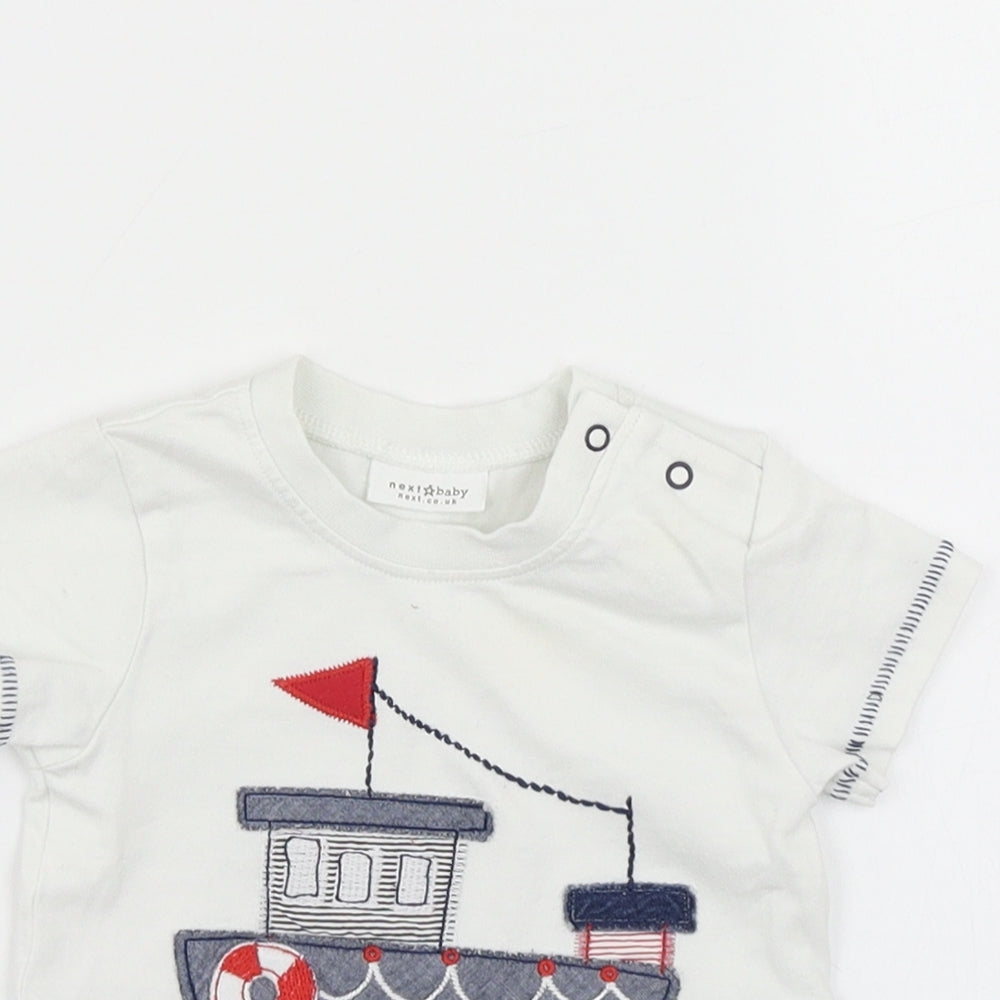 NEXT Boys Blue   Basic T-Shirt Size 0-3 Months  - Boat print