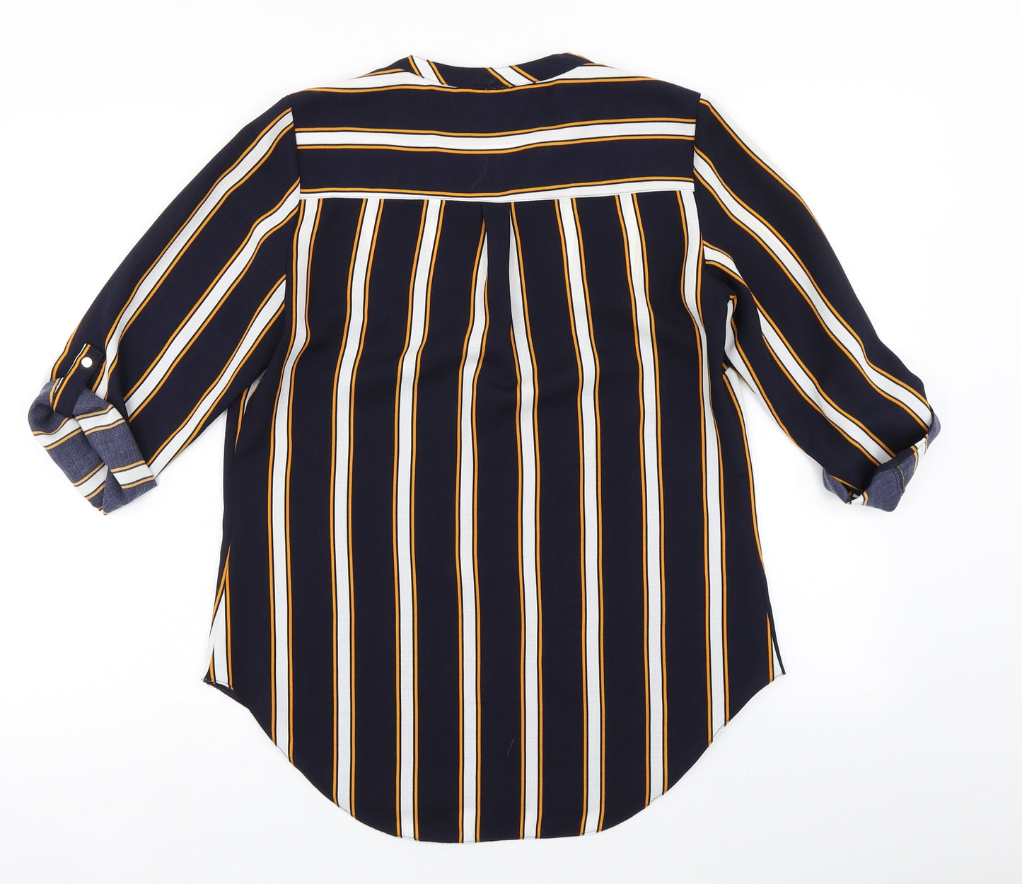 F&F Womens Blue Striped  Basic Blouse Size 8