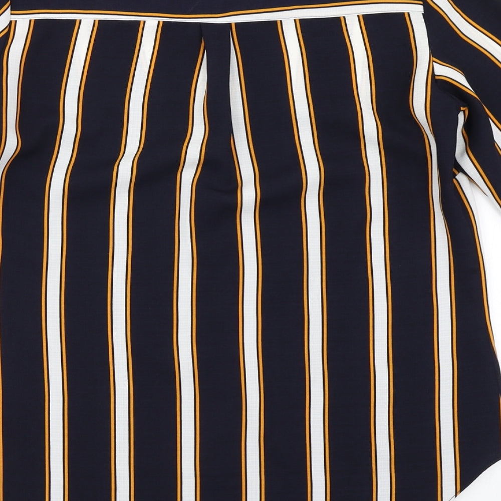 F&F Womens Blue Striped  Basic Blouse Size 8