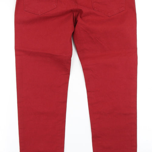 M&S Womens Red  Denim Skinny Jeans Size 12 L26 in