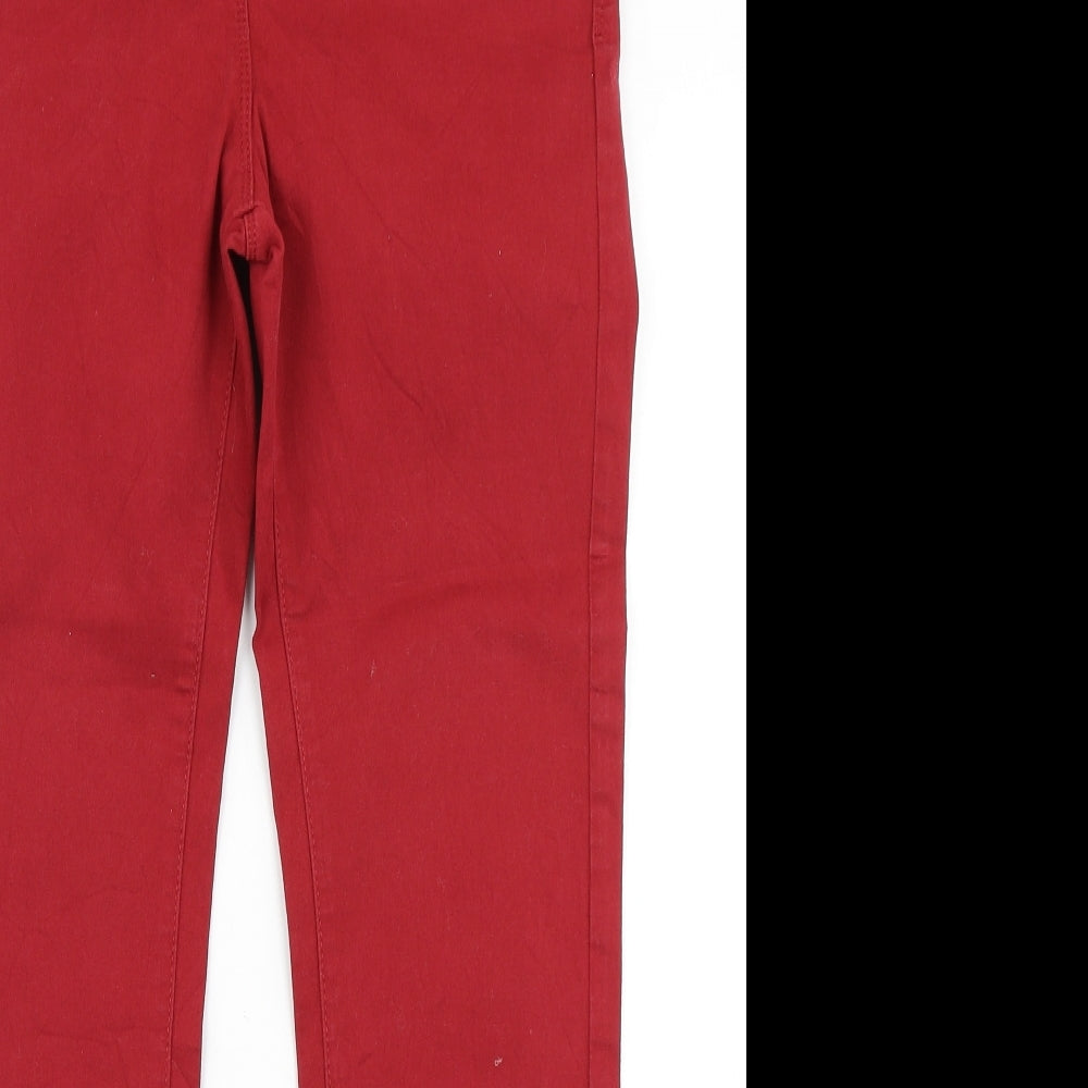 M&S Womens Red  Denim Skinny Jeans Size 12 L26 in