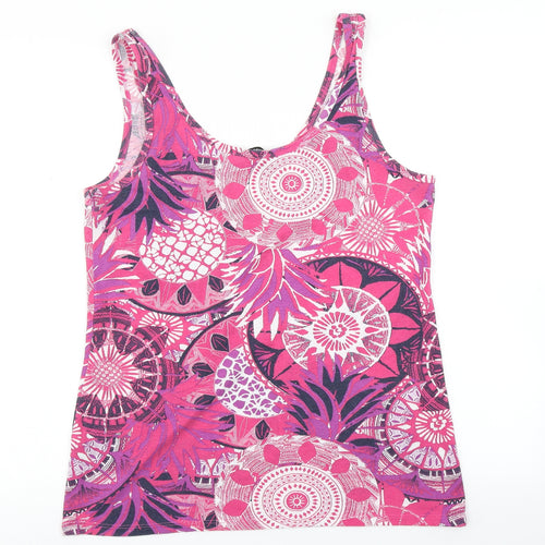 George Womens Pink Floral  Basic Tank Size 14