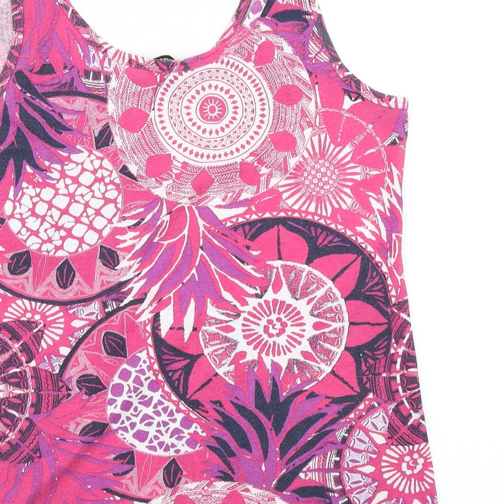 George Womens Pink Floral  Basic Tank Size 14