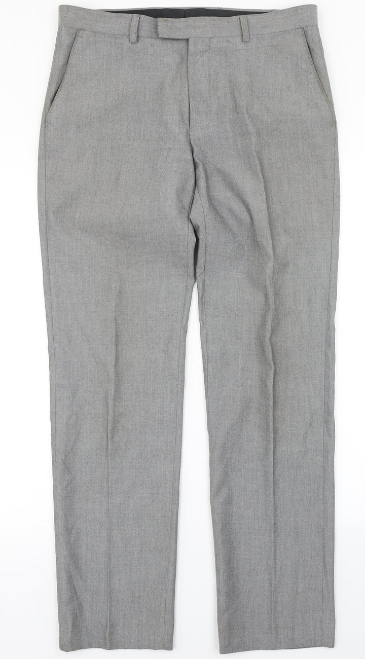 Harry Brown Mens Grey Dress Pants Trousers Size 32 in L29 in