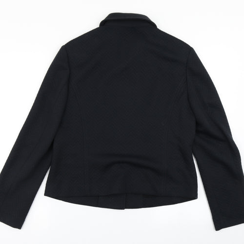 Bianca Womens Blue Herringbone  Jacket  Size 12