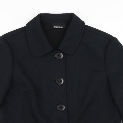 Bianca Womens Blue Herringbone  Jacket  Size 12
