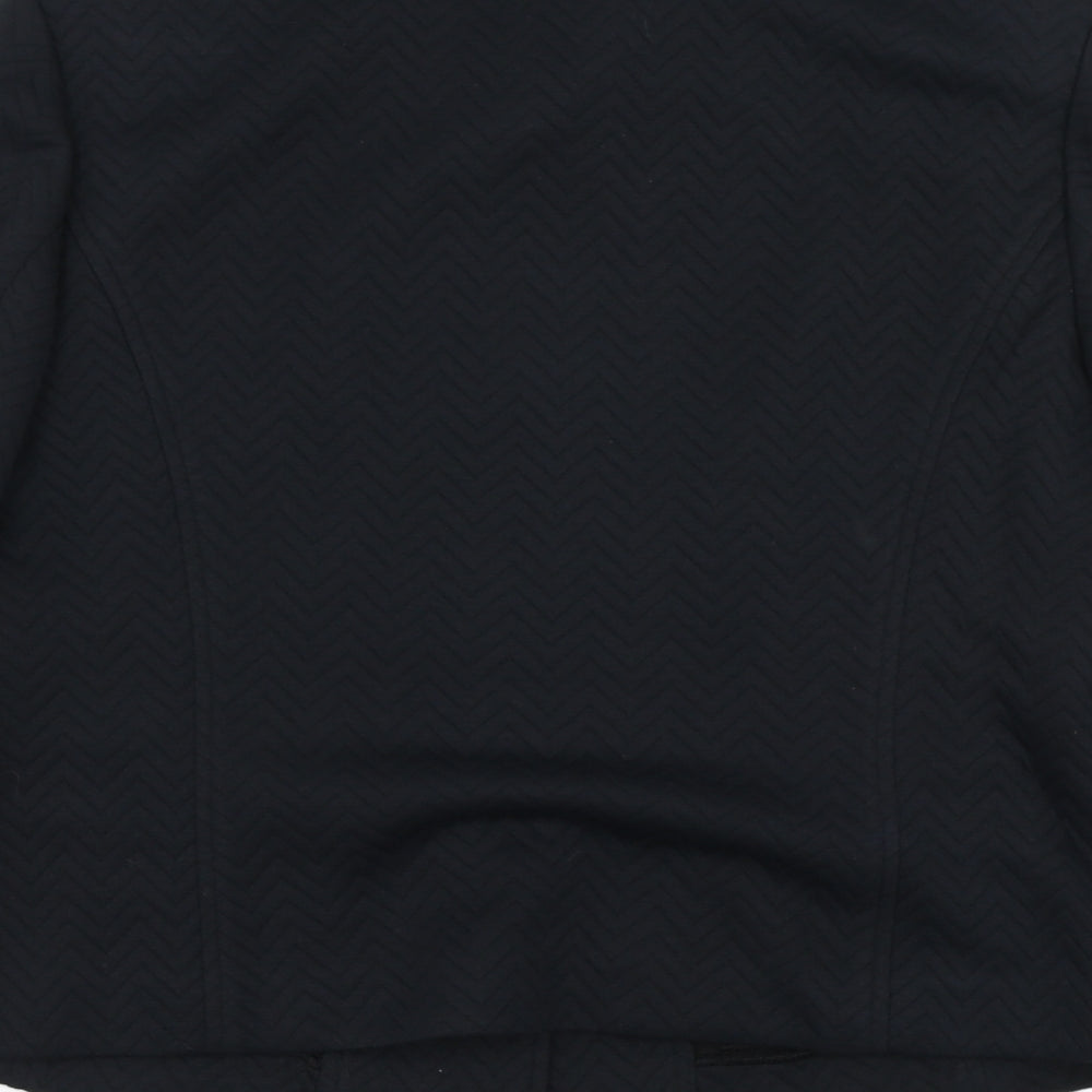 Bianca Womens Blue Herringbone  Jacket  Size 12