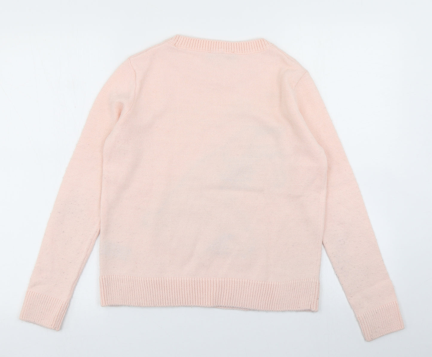 M&S collection Womens Pink  Knit Pullover Jumper Size S  - Christmas Jumper
