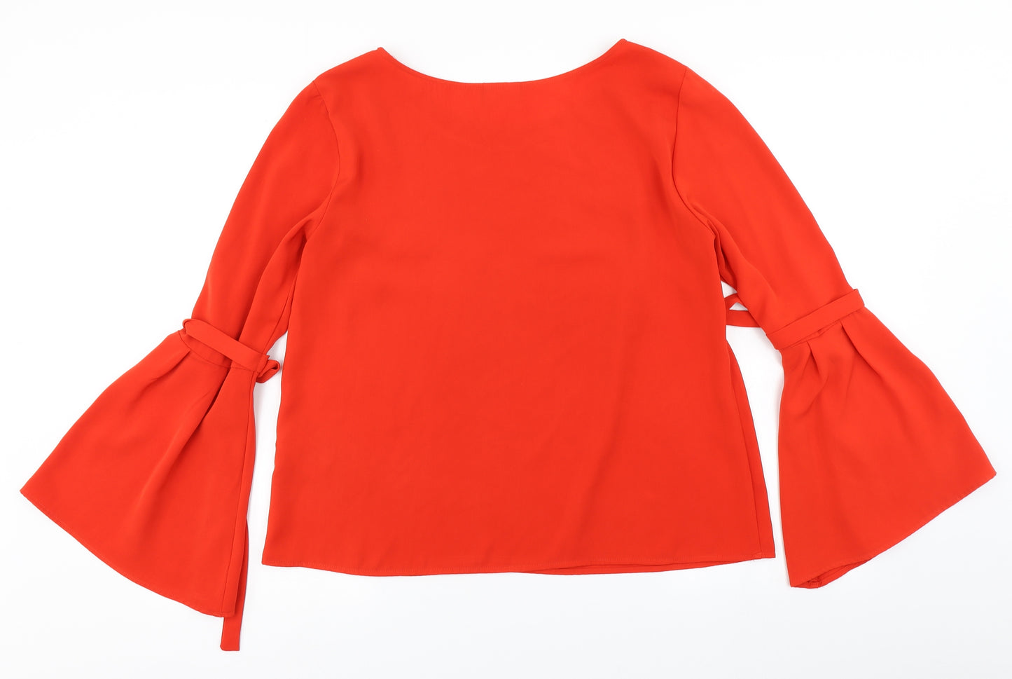 VILA Womens Red   Basic Blouse Size L  - Bell sleeve