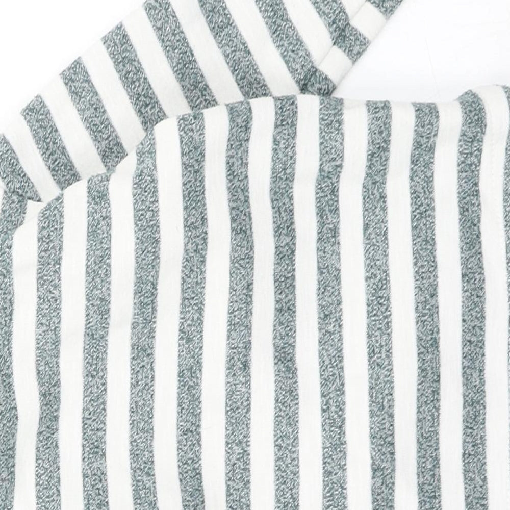 F&F Boys Green Striped  Pullover T-Shirt Size 12-18 Months