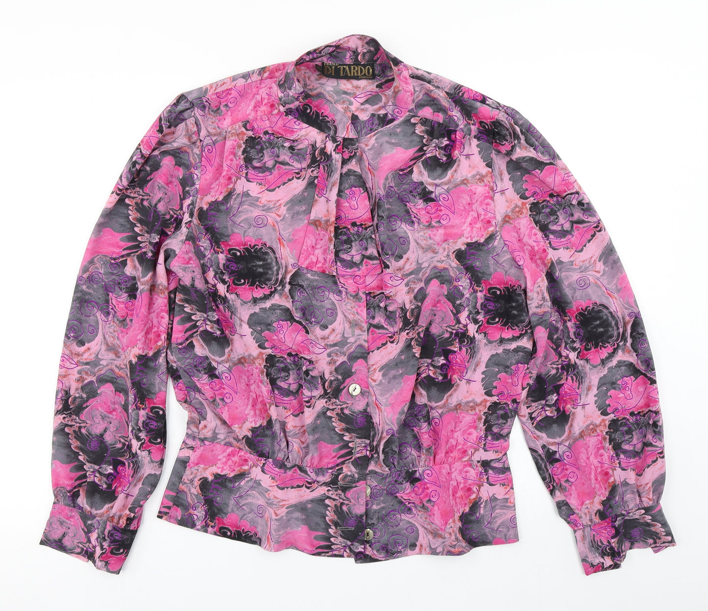 Di Tardo Womens Pink Floral  Basic Blouse Size 16