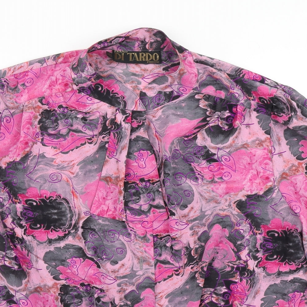 Di Tardo Womens Pink Floral  Basic Blouse Size 16