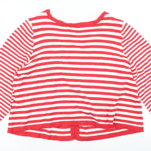 zingara Womens Red Striped Knit Cardigan Jumper Size 18