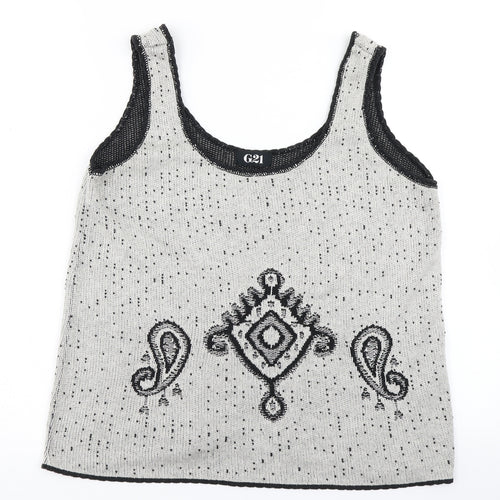 G21 Womens Grey  Knit Basic Tank Size 14