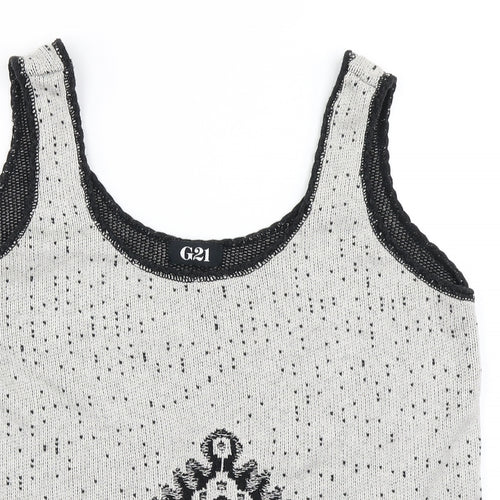 G21 Womens Grey  Knit Basic Tank Size 14