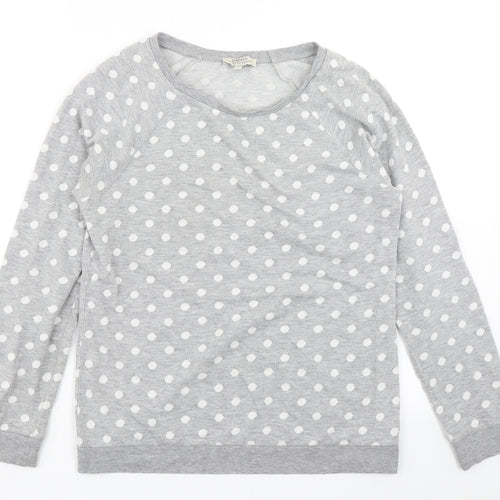 Papaya Womens Grey Polka Dot  Pullover Sweatshirt Size 8