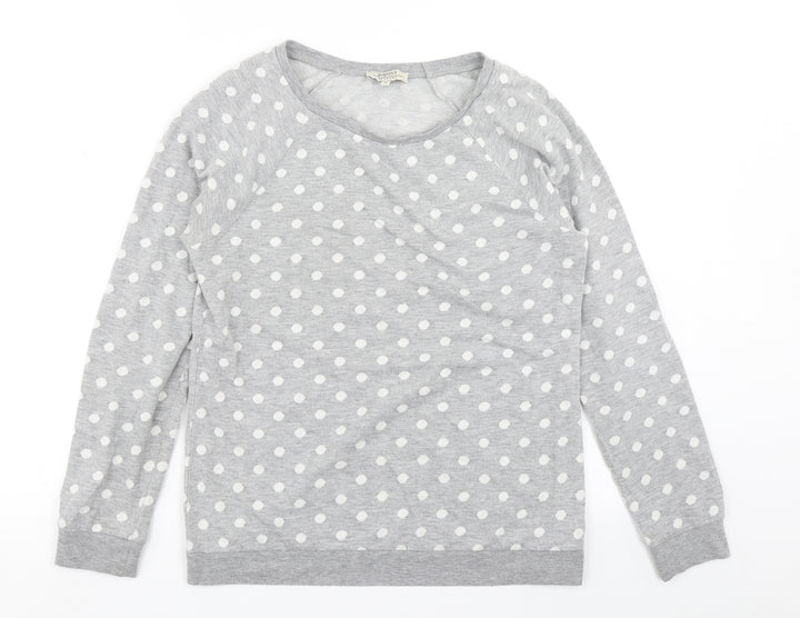 Papaya Womens Grey Polka Dot Pullover Sweatshirt Size 8