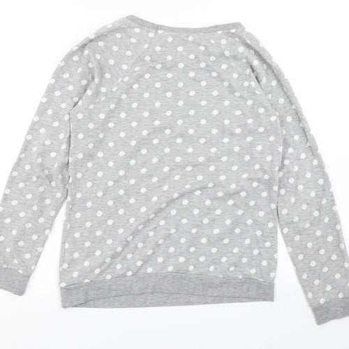 Papaya Womens Grey Polka Dot  Pullover Sweatshirt Size 8