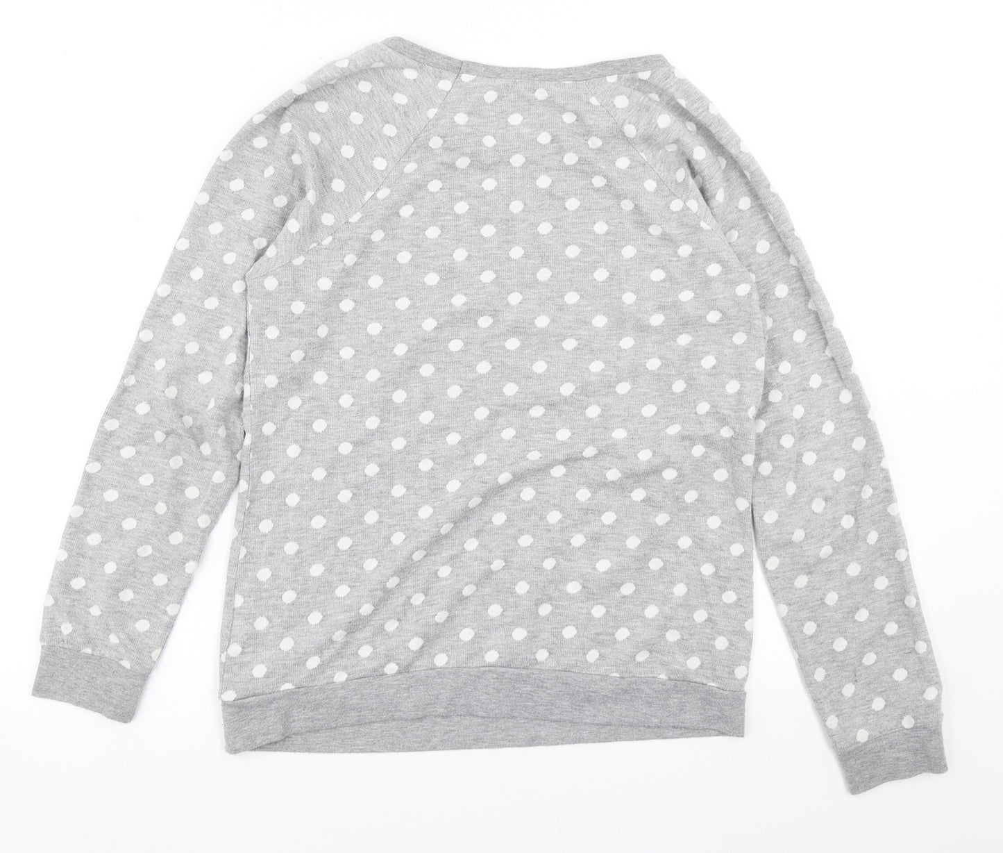Papaya Womens Grey Polka Dot  Pullover Sweatshirt Size 8