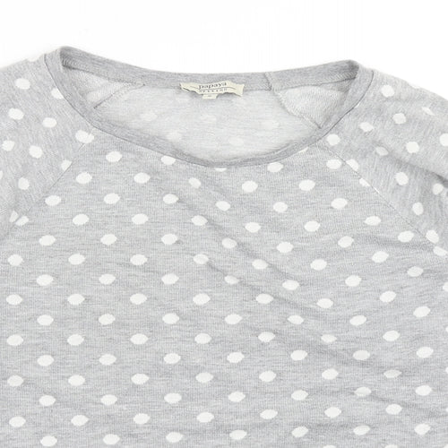 Papaya Womens Grey Polka Dot  Pullover Sweatshirt Size 8