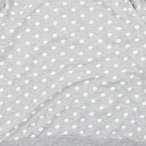Papaya Womens Grey Polka Dot  Pullover Sweatshirt Size 8