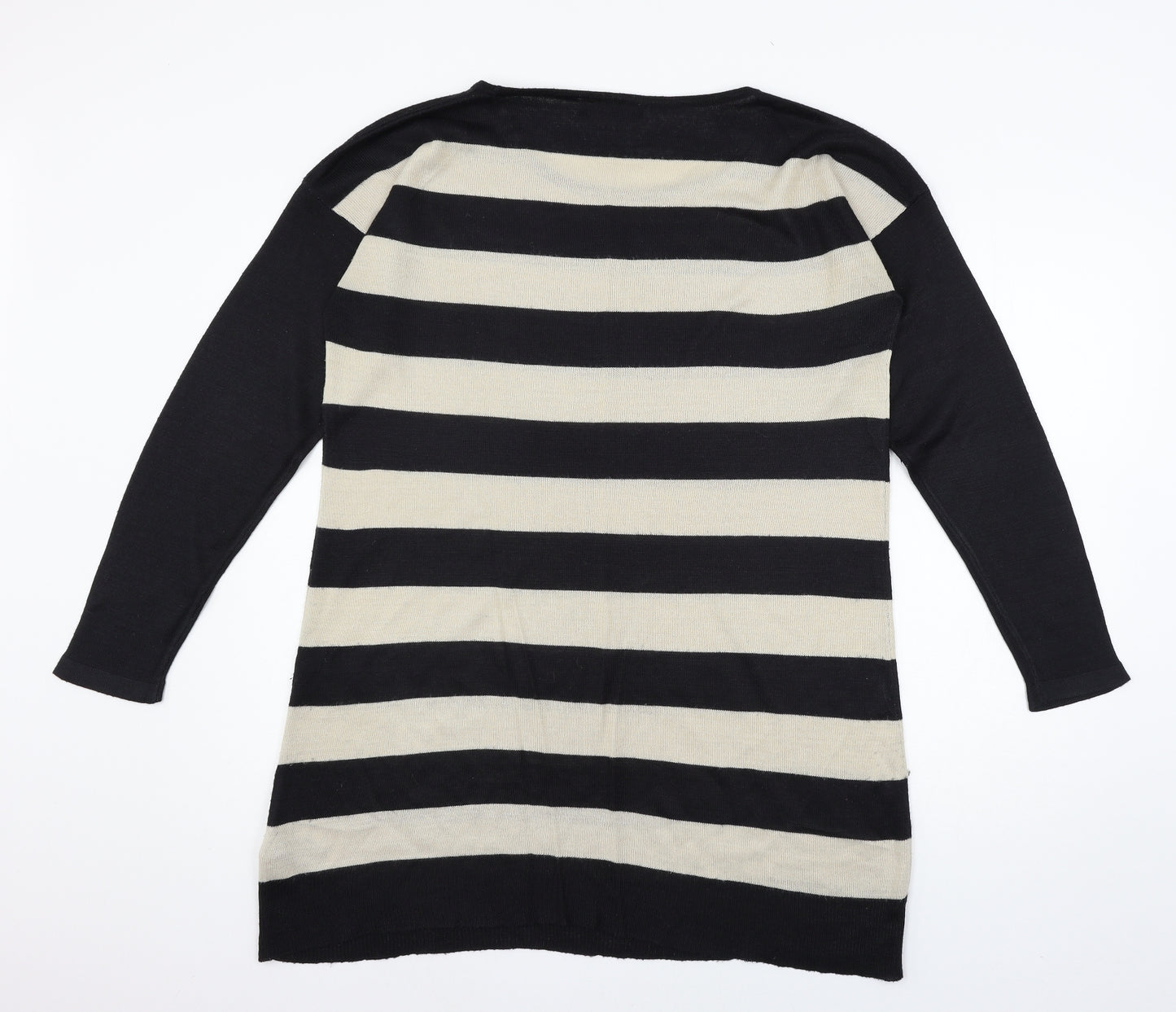 Marks and Spencer Womens Blue Striped Knit Pullover Jumper Size 16