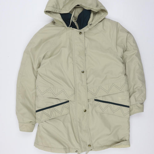 Jessica Reid Womens Beige   Parka Coat Size 14