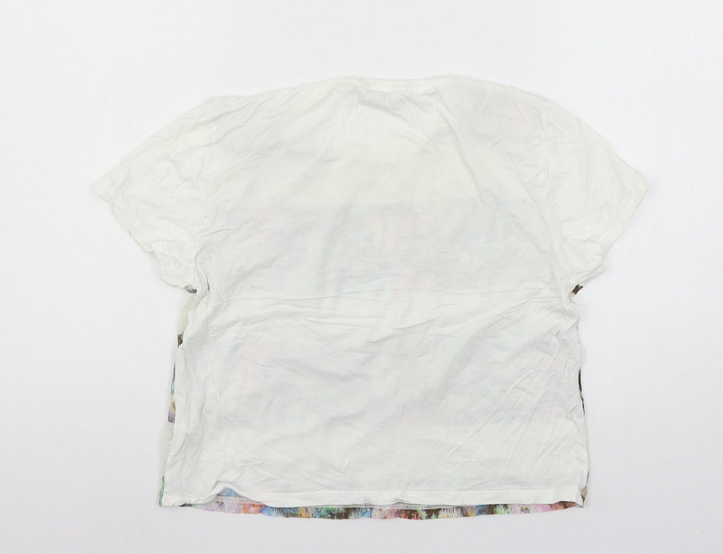 Miss Selfridge Womens White Striped Jersey Basic T-Shirt Size 10