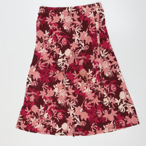 Damart Womens Pink Geometric Jersey Flare Skirt Size 30 in